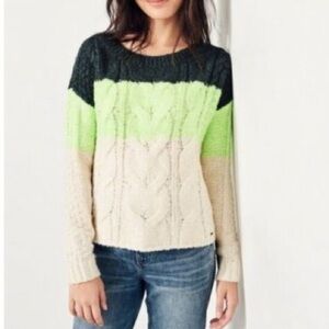 Hollister Colorblock Cable Knit Sweater